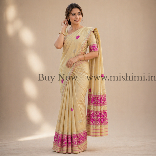 Handmade Masrise cotton pure Jura | Assamese mekhela sador