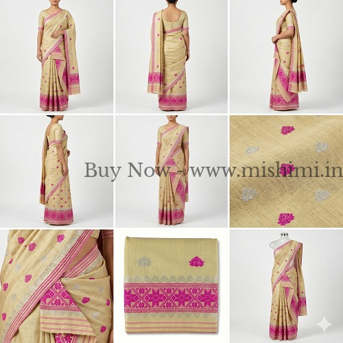 Handmade Masrise cotton pure Jura | Assamese mekhela sador - Image 3